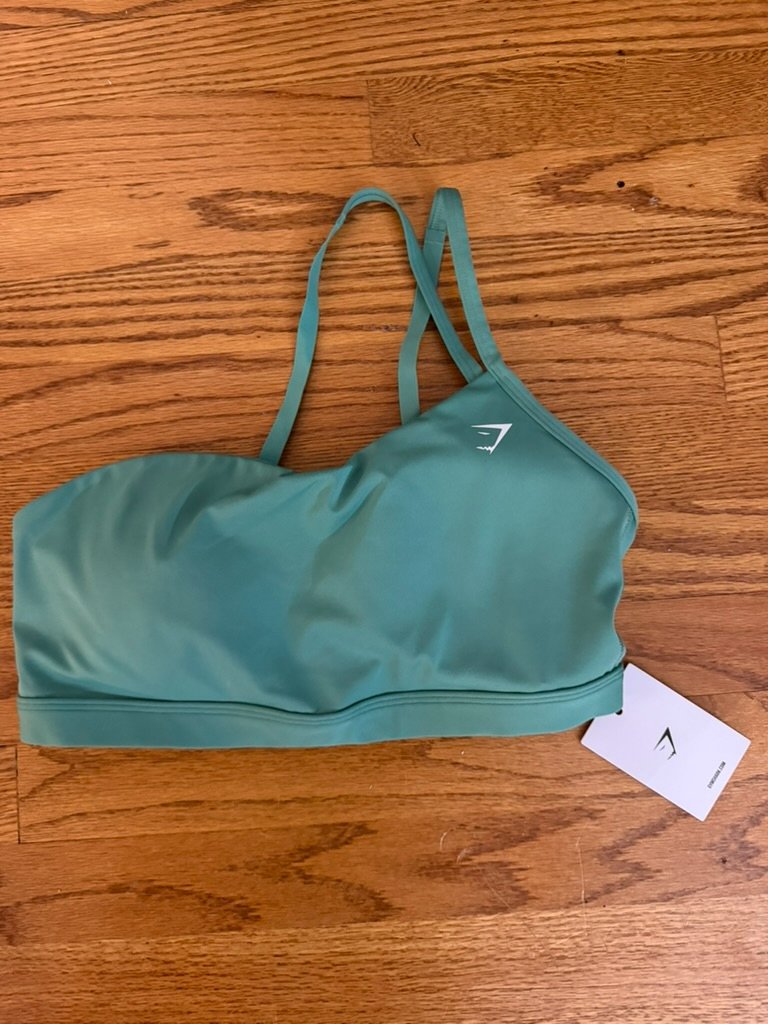 Gymshark One Shoulder Sports Bra In Lagoon Green Size L